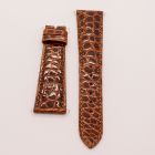 Strap PP Gabardine Brown Pin Leather Alligator (Shiny) - Rd scales [PDD] 21x16 mm Regular