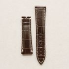 Strap BR Dark Chocolate Brown (Off White Stitch) Leather Alligator (Matt) - Sq scales [PDD] 22x18 mm Regular