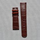 Strap AL Dark Brown Leather Alligator (Matt) - Sq scales [PDD] 19x16 mm Short
