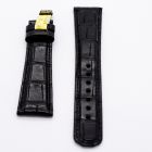 Strap AL Black Leather Alligator (Matt) - Sq scales [PDD] 22x18 mm Long