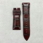Strap BR Burgundy Brown Leather Alligator (Matt) - Sq scales [PDD] 21x18 mm Short