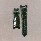 Strap PP Bottle Green (Royal Blue Stitch) Dep NAUTILUS Leather Alligator (Shiny) - Sq scales [PDD] 25x18 mm Regular