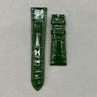 Strap PP Dark Green Pin Leather Alligator (Shiny) - Sq scales [PDD] 20x16 mm Short