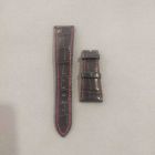 Strap PP Black (Red Stitch) Leather Alligator (Semi Matt) - Sq scales [PDD] 22x16 mm Regular