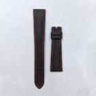 Strap PP Black (Red Stitch) Dep Calf leather (Matt) - Grained [PDD] 20x16 mm Long