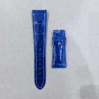 Strap PP Royal Blue (Light Blue Stitch) Dep Leather Alligator (Shiny) - Sq scales [PDD] 20x16 mm Short
