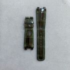 Strap BR Dark Grey (Emerald Green Stitch) MARINE2 Leather Alligator (Shiny) - Sq scales [PDD] 22x18 mm Regular