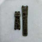 Strap BR Dark Grey (Dark Green Stitch) MARINE2 Leather Alligator (Shiny) - Sq scales [PDD] 24x20 mm Regular