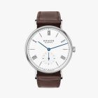 LUDWIG 38 ENAMEL WHITE Ref. 237 | Horween Genuine Shell Cordovan Brown Strap | Sapphire Crystal Glass Back