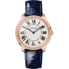 WJRN0010 Ronde Louis Cartier l 36 mm, quartz movement, rose gold, diamonds, leather