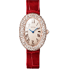 WJBA0047 Baignoire l Medium model, quartz movement, rose gold, diamonds, leather