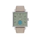 Tetra Salvia Ref. 439.SB l Stainless steel back, Vegan velour remborde beige strap