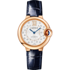 WGBB0052 Ballon Bleu de Cartier l 33 mm, automatic mechanical movement, rose gold, diamonds, leather.