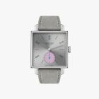 TETRA – DIE UNERREICHBARE Ref. 427 | Vegan Velour Remborde Velvet Gray Strap | Stainless Steel Back