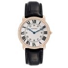 WR000651 Ronde Louis Cartier l 36 mm, hand-wound movement, rose gold, diamonds, leather