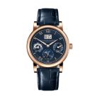 LANGEMATIK PERPETUAL With Pink Gold Case And Dark Blue, Alligator Leather Strap
