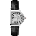 WGCC0008 Cloche de Cartier l Large model, hand-wound mechanical movement, platinum, 13 PAIX leather