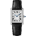 WSTA0138 Tank Must de Cartier l Large model, SolarBeat™ photovoltaic movement, steel, calfskin strap