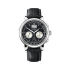 DATOGRAPH UP/DOWN With Black, Argenté Dial And Blue-Grey, Alligator Leather Strap