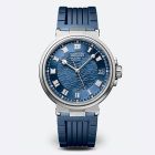 Marine 5517 | White Gold | Rubber Strap | Blue Dial