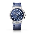 Marine chronographe 5529BB l White Gold l Rubber strap l Blue dial