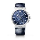 Marine chronographe 5529BB l White Gold l Leather strap l Blue dial
