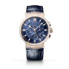 Marine chronographe 5529BR l Rose Gold l Leather strap l Blue dial