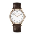 1815 THIN HONEYGOLD "Homage to F. A. Lange" With White, Enamelled Dial And Dark Brown, Alligator Leather Strap