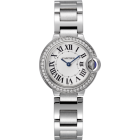 W4BB0030 Ballon Bleu de Cartier watch l 28 mm, quartz movement, steel, diamonds