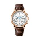 1815 CHRONOGRAPH With Argenté Dial And Reddish-Brown, Alligator Leather Strap