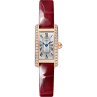 WJTA0058 American Tank l Mini model, quartz movement, rose gold, diamonds, leather
