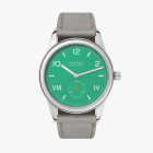 Club Campus 38 Electric Green Ref. 726 | Velour Leather Gray Strap | Sapphire Crystal Glass Back