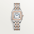 W3PN0015 Panthère de Cartier l Medium model, quartz movement, rose gold, steel, diamonds