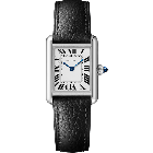 WSTA0137 Tank Must de Cartier l Small model, SolarBeat™ photovoltaic movement, steel, calfskin strap