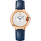 WGBB0056 Ballon Bleu de Cartier l 33 mm, automatic mechanical movement, rose gold, diamonds, leather.