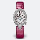 Reine de Naples 8928 | White Gold | Pink Leather Strap