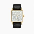 Tetra 27 Gold Twice Unique – Scribble Ref. 418.U9 l Yellow Gold l Black Strap