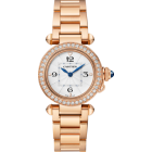 WJPA0039 Pasha de Cartier l 30 mm, high autonomy quartz movement, rose gold, diamonds, interchangeable metal and leather straps