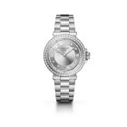 Marine 9518ST in steel with bezel set with 50 diamonds l Silver dial