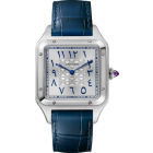 WGSA0086 Santos Dumont watch l Extra-large model, hand-wound mechanical movement, platinum, leather