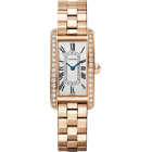 WJTA0044 Tank Américaine watch l Small model, quartz movement, rose gold, diamonds