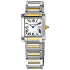 W51012Q4 Tank Francaise l Quartz, Stainless Steel with 18kt Yellow Gold Bars