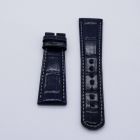 Strap AL Blue (Grey Stitch) Leather Alligator (Shiny) - Sq scales [PDD] 22x18 mm Regular