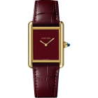 WGTA0190 Tank Louis Cartier watch l Large model, hand-wound mechanical movement, yellow gold, leather