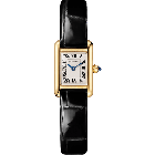 WGTA0212 Tank Louis Cartier l Mini model, quartz movement, yellow gold, leather