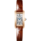 WGTA0132 Tank Américaine watch l Mini model, quartz movement, rose gold, leather