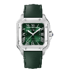 WSSA0094 Santos de Cartier l Medium model, automatic movement, steel, interchangeable metal and leather straps