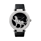 Panthère Jewelry | 42mm, automatic movement, white gold, diamonds, leather