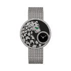 Panthère Jewelry | 36mm, quartz movement, white gold, diamonds, emerald, lacquer