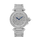 HPI01392 Pasha de Cartier Serti Vibrant | 35 mm, rhodiumized white gold, diamonds